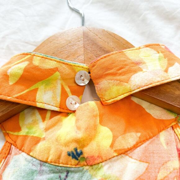 Cynthia Rowley Orange Floral Halter Top Blouse Rayon Women’s Size Small - Picture 3 of 3